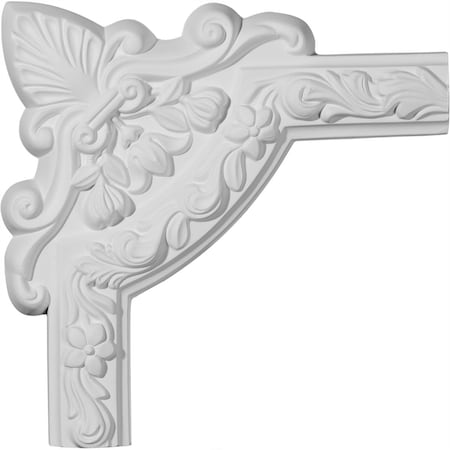 Ekena Millwork 10 3/4"W x 10 3/4"H Sussex Floral Panel Moulding Corner (matches moulding PML02X00SU) PML10X10SU